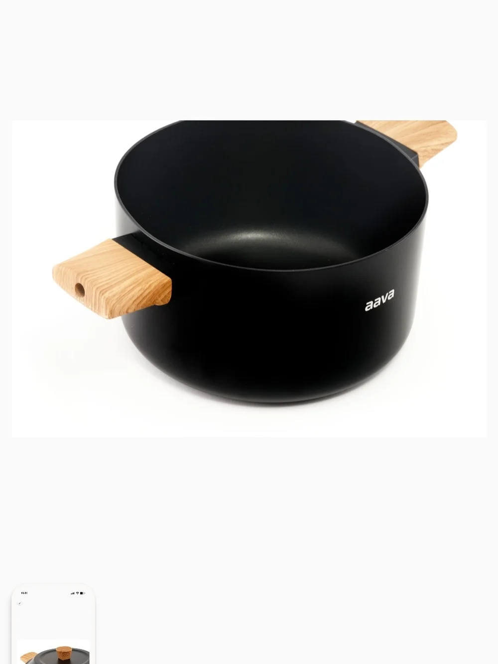 Black Nonstick Stock Pot with Wood-Effect Handles